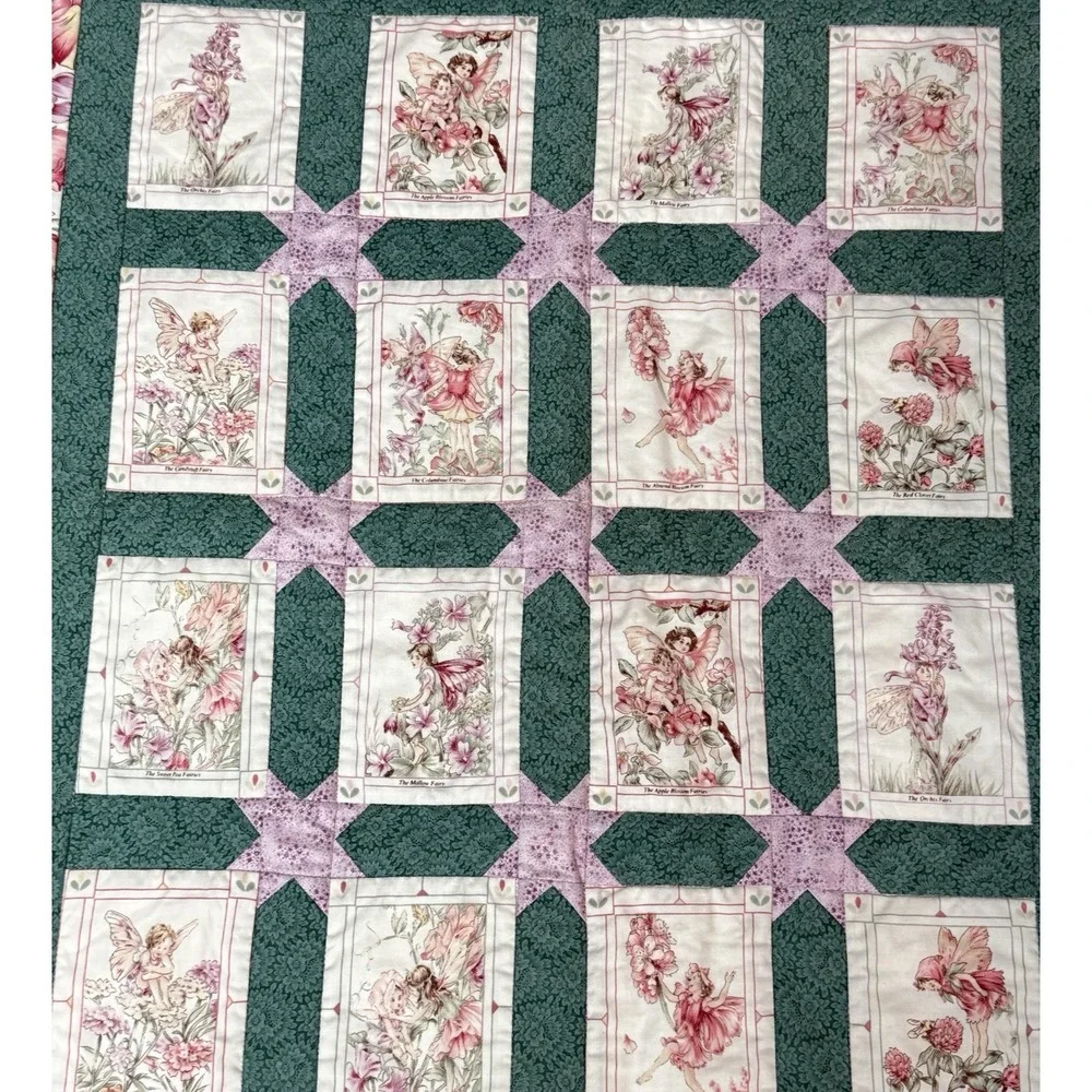 Finished Handcrafted Flower Fairies wall Hanging 32LX28W #8621
